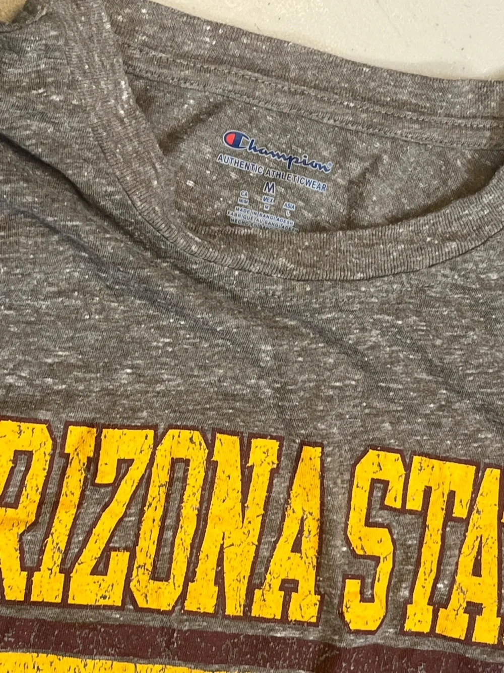 Champion Arizona State Sun Devils T-Shirt Men’s Medium Gray ASU NCAA Graphic - Picture 2 of 3